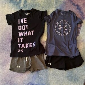 Under Armour Kids' Black and Gray Graphic Tees